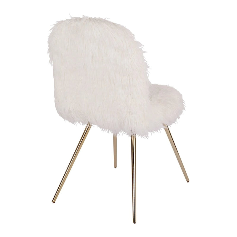 Fauteuil d'appoint en faux tissu blanc