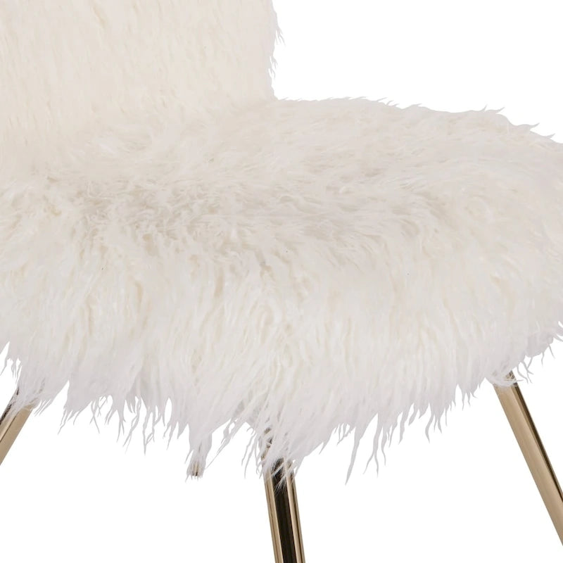 Fauteuil d'appoint en faux tissu blanc