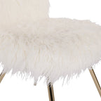 Fauteuil d'appoint en faux tissu blanc