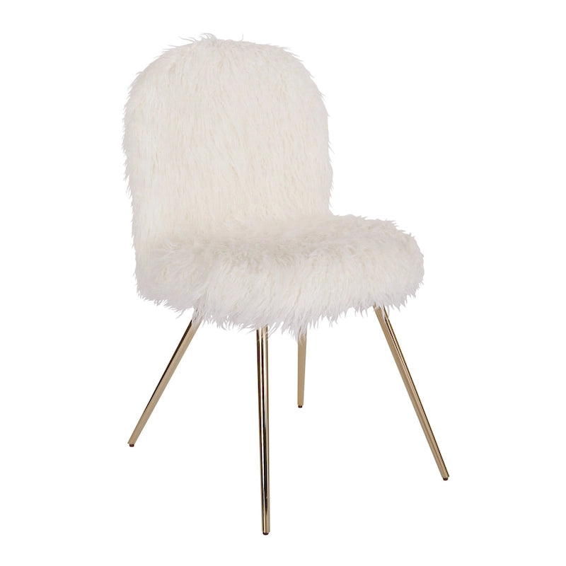 Fauteuil d'appoint en faux tissu blanc