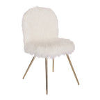 Fauteuil d'appoint en faux tissu blanc
