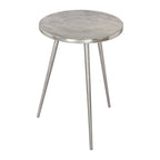 Table d'appoint en fonte d'aluminium argentée, une pièce