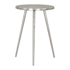 Table d'appoint en fonte d'aluminium argentée, une pièce