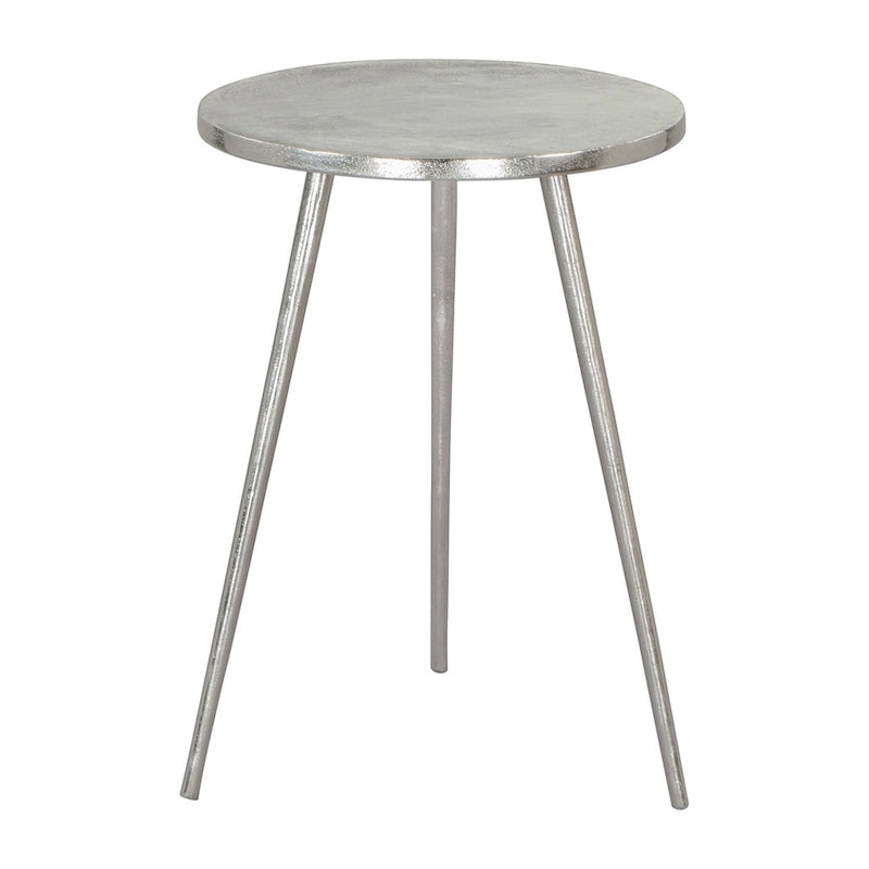 Table d'appoint en fonte d'aluminium argentée, une pièce