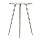 Table d'appoint en fonte d'aluminium argentée, une pièce