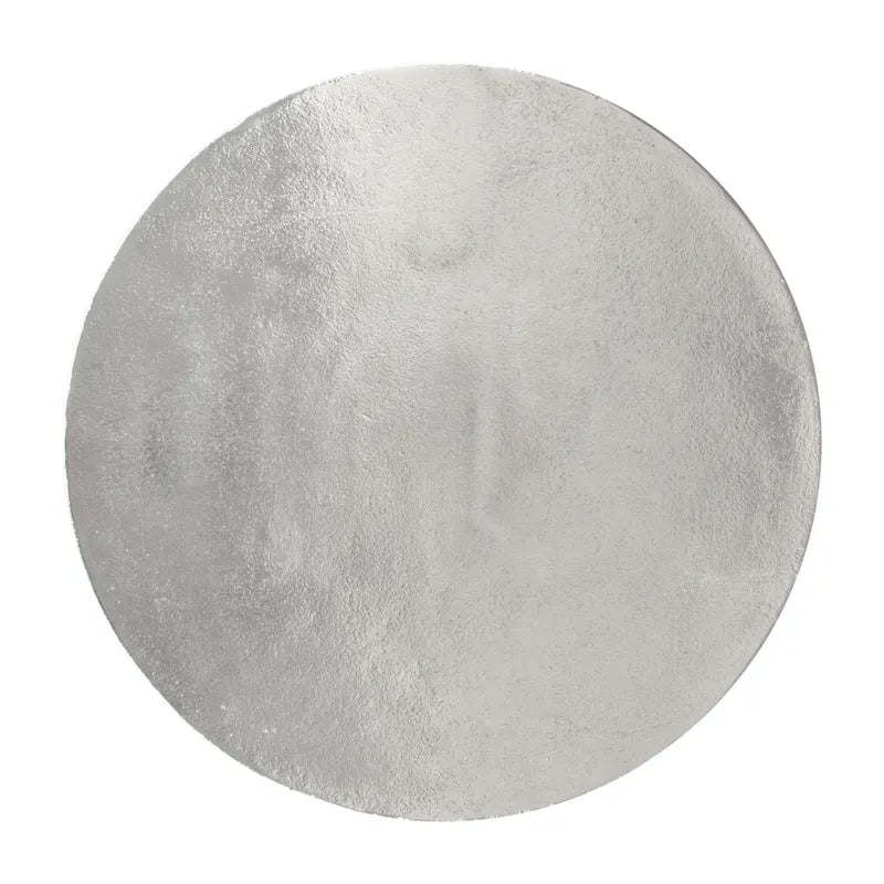 Table d'appoint en fonte d'aluminium argentée, une pièce