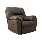 Fauteuil inclinable à bascule en chocolat, une place, similicuir