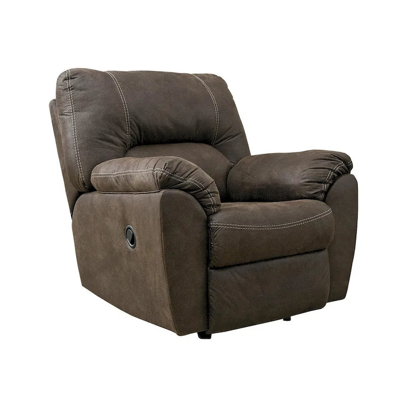 Fauteuil inclinable à bascule en chocolat, une place, similicuir