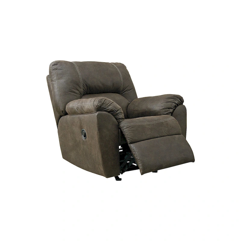 Fauteuil inclinable à bascule en chocolat, une place, similicuir