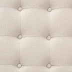 Pouf de cocktail tapissé gris/beige, carré, 1 personne