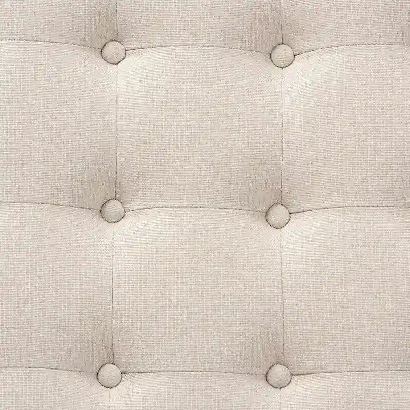 Pouf de cocktail tapissé gris/beige, carré, 1 personne