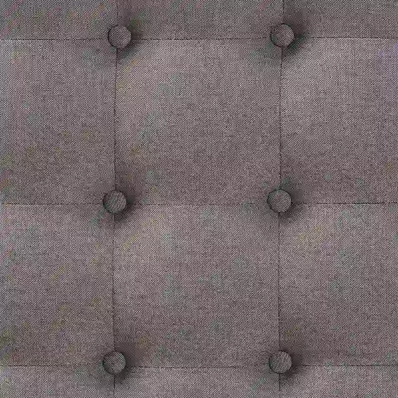 Pouf de cocktail tapissé gris/beige, carré, 1 personne