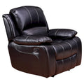 Fauteuil inclinable planeur Club en cuir reconstitué noir/marron, 1 place