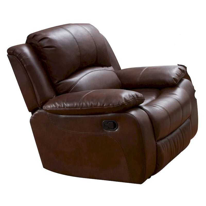 Fauteuil inclinable planeur Club en cuir reconstitué noir/marron, 1 place