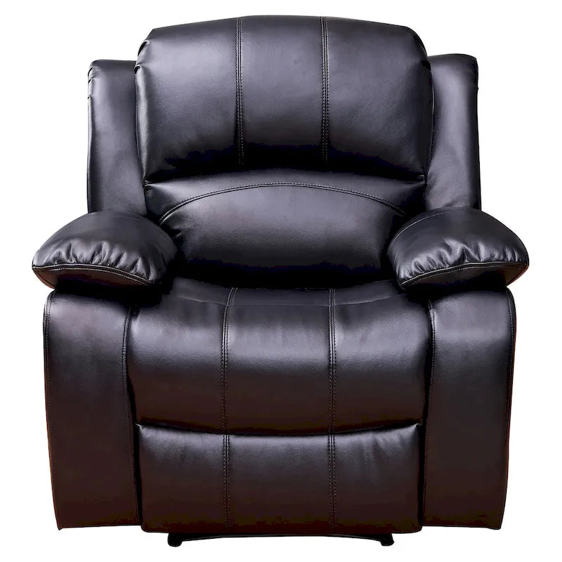Fauteuil inclinable planeur Club en cuir reconstitué noir/marron, 1 place
