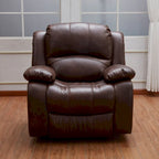 Fauteuil inclinable planeur Club en cuir reconstitué noir/marron, 1 place