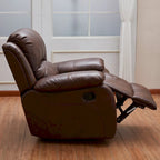 Fauteuil inclinable planeur Club en cuir reconstitué noir/marron, 1 place