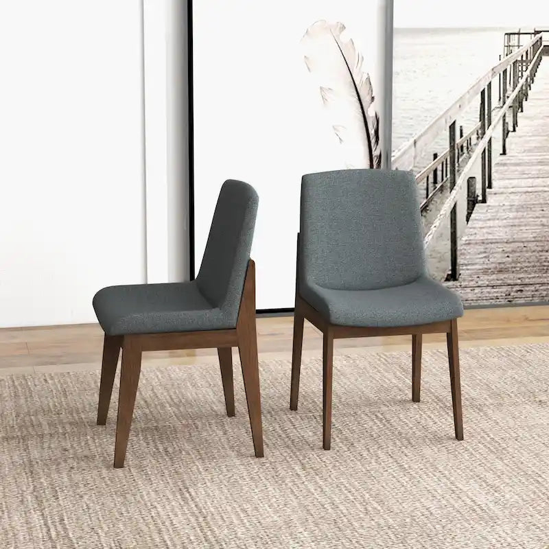 Chaise de salle à manger gris foncé/gris clair, lot de 2