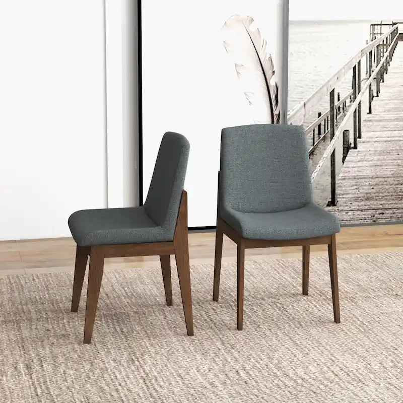 Chaise de salle à manger gris foncé/gris clair, lot de 2