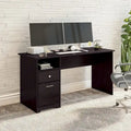 Bureau d'ordinateur 60 W Espresso Oak avec tiroirs, 1 personne