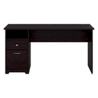 Bureau d'ordinateur 60 W Espresso Oak avec tiroirs, 1 personne
