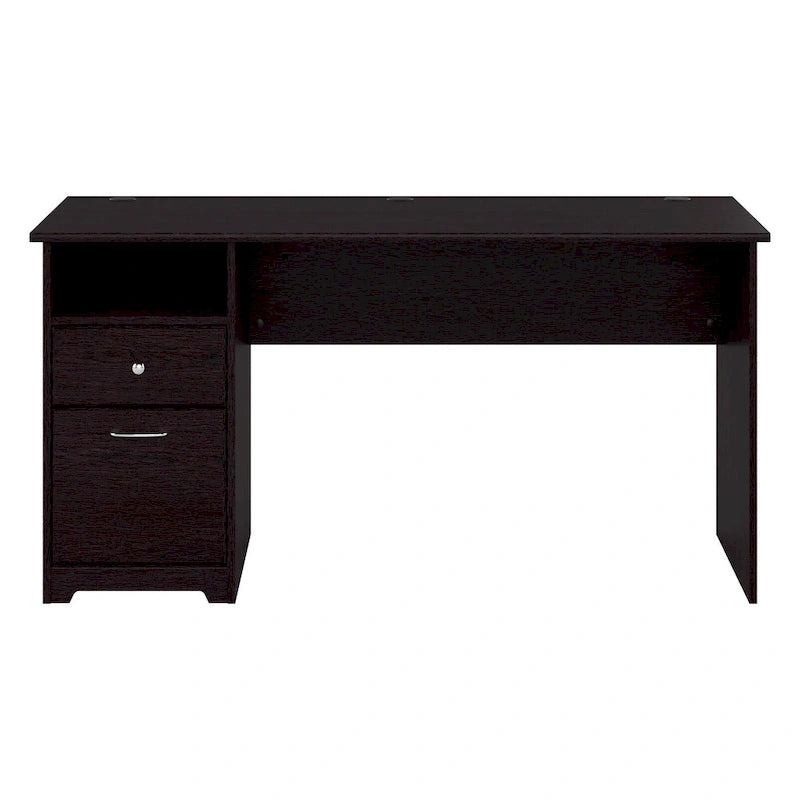 Bureau d'ordinateur 60 W Espresso Oak avec tiroirs, 1 personne