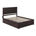 Lit plateforme King avec pied de lit et 2 tiroirs de rangement – ​​Espresso