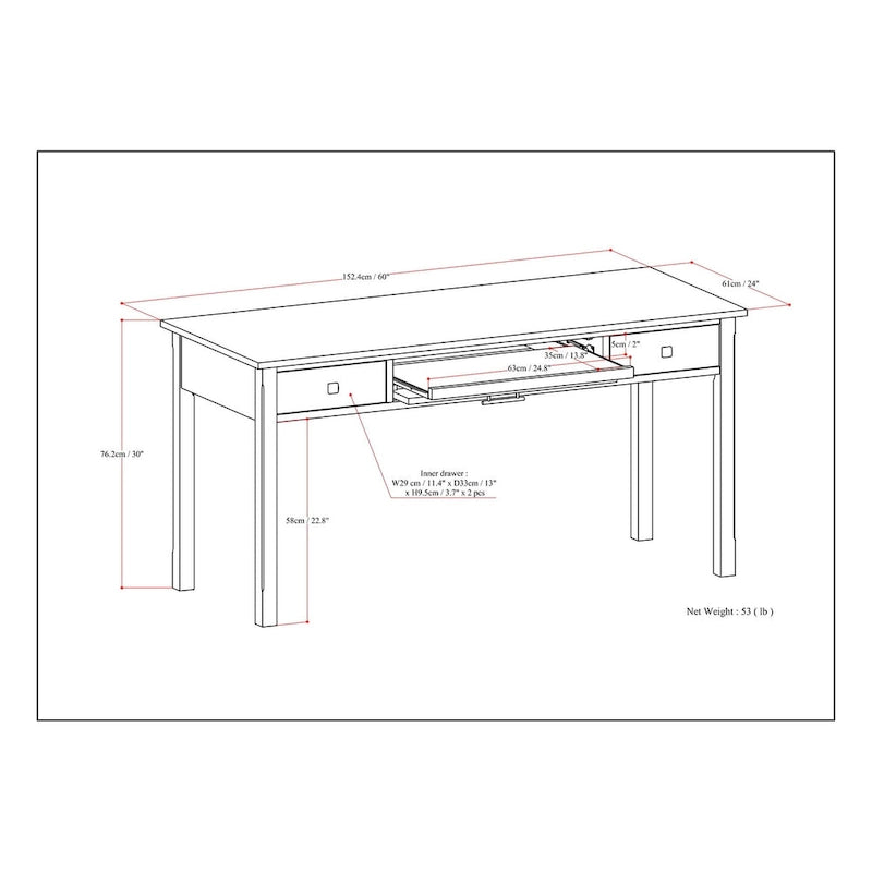 Bureau contemporain en bois massif