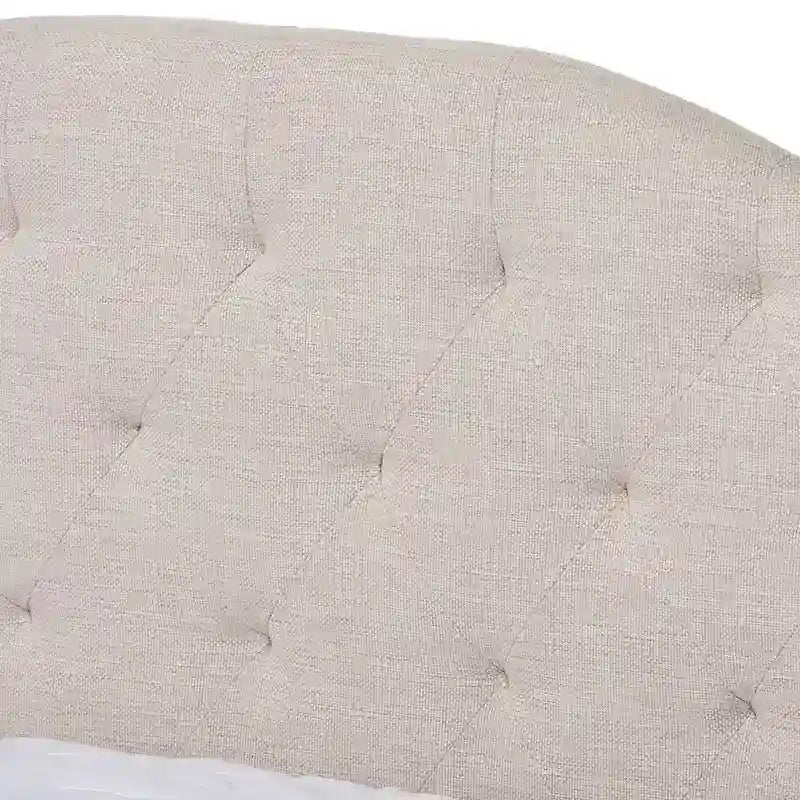 Lit de repos en tissu beige/gris – Grand lit et très grand lit, 1 place