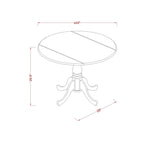 Table de salle à manger ronde à abattants – Plusieurs finitions, 4 places