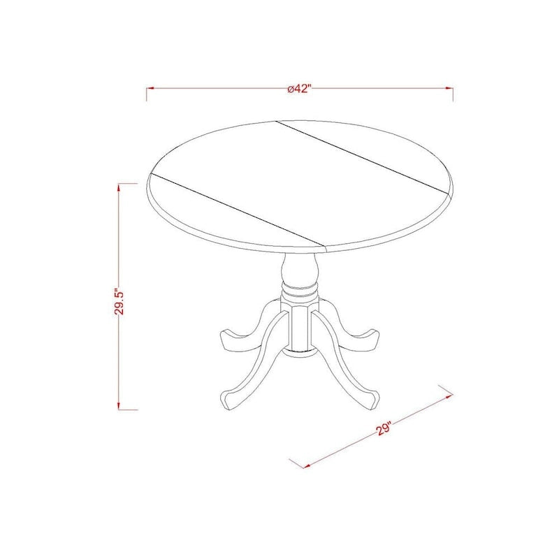 Table de salle à manger ronde à abattants – Plusieurs finitions, 4 places