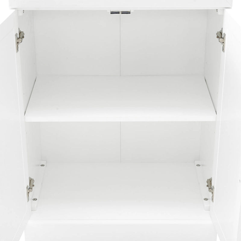 Ensemble vaisselier et garde-manger vitré 3 pièces blanc