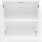 Ensemble vaisselier et garde-manger vitré 3 pièces blanc