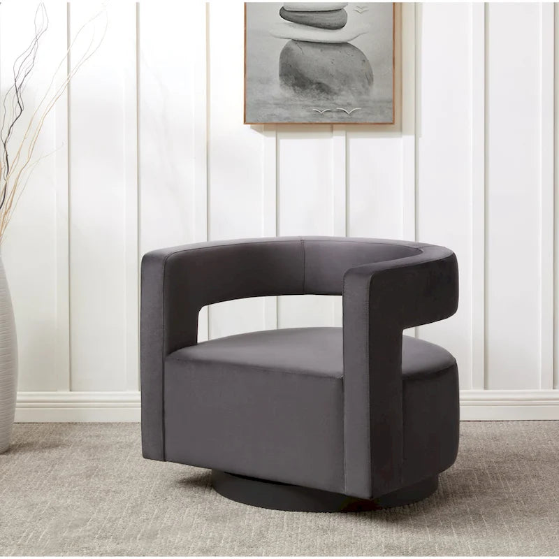 Chaise pivotante – Ivoire/Noir, Marron foncé, Gris clair, Gris foncé/Noir – 1 place