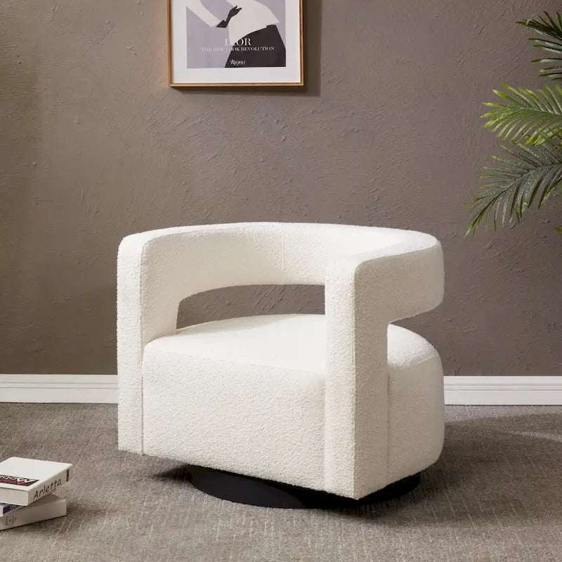 Chaise pivotante – Ivoire/Noir, Marron foncé, Gris clair, Gris foncé/Noir – 1 place