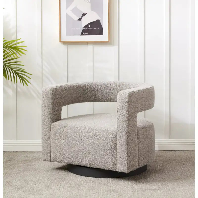 Chaise pivotante – Ivoire/Noir, Marron foncé, Gris clair, Gris foncé/Noir – 1 place