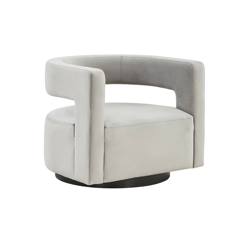 Chaise pivotante – Ivoire/Noir, Marron foncé, Gris clair, Gris foncé/Noir – 1 place
