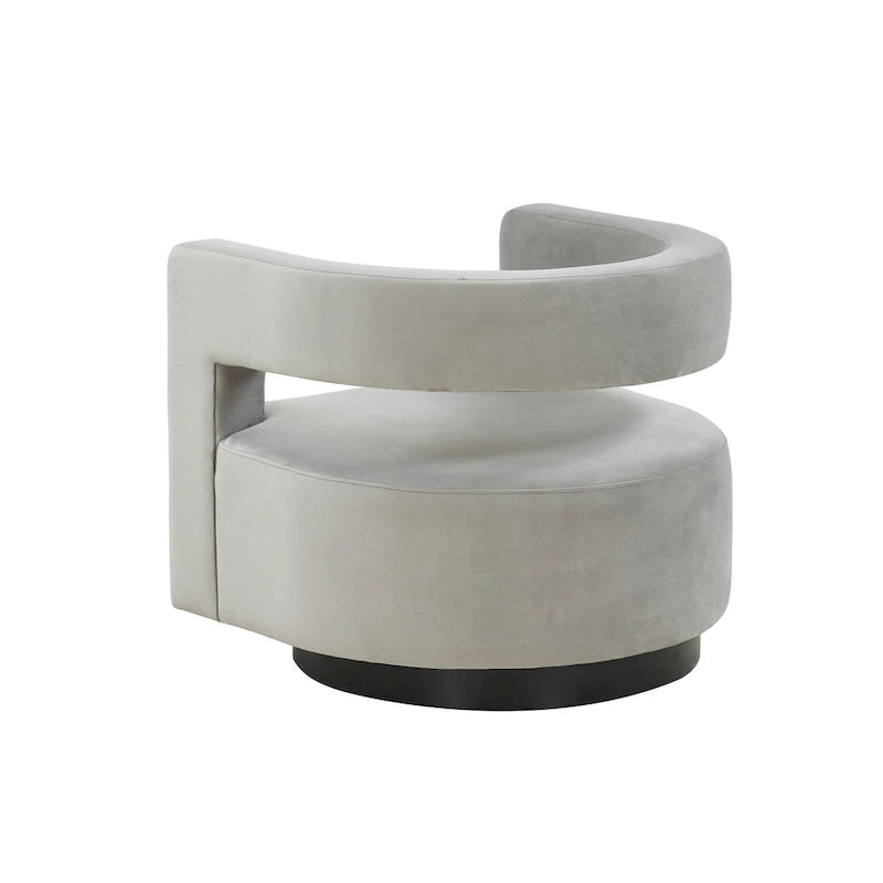 Chaise pivotante – Ivoire/Noir, Marron foncé, Gris clair, Gris foncé/Noir – 1 place