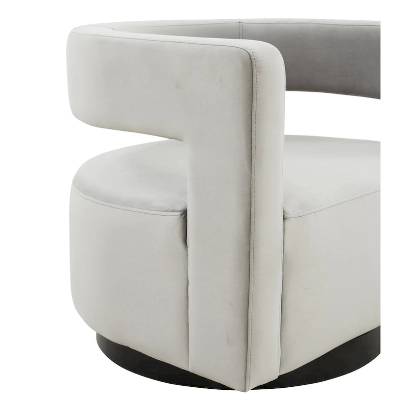 Chaise pivotante – Ivoire/Noir, Marron foncé, Gris clair, Gris foncé/Noir – 1 place