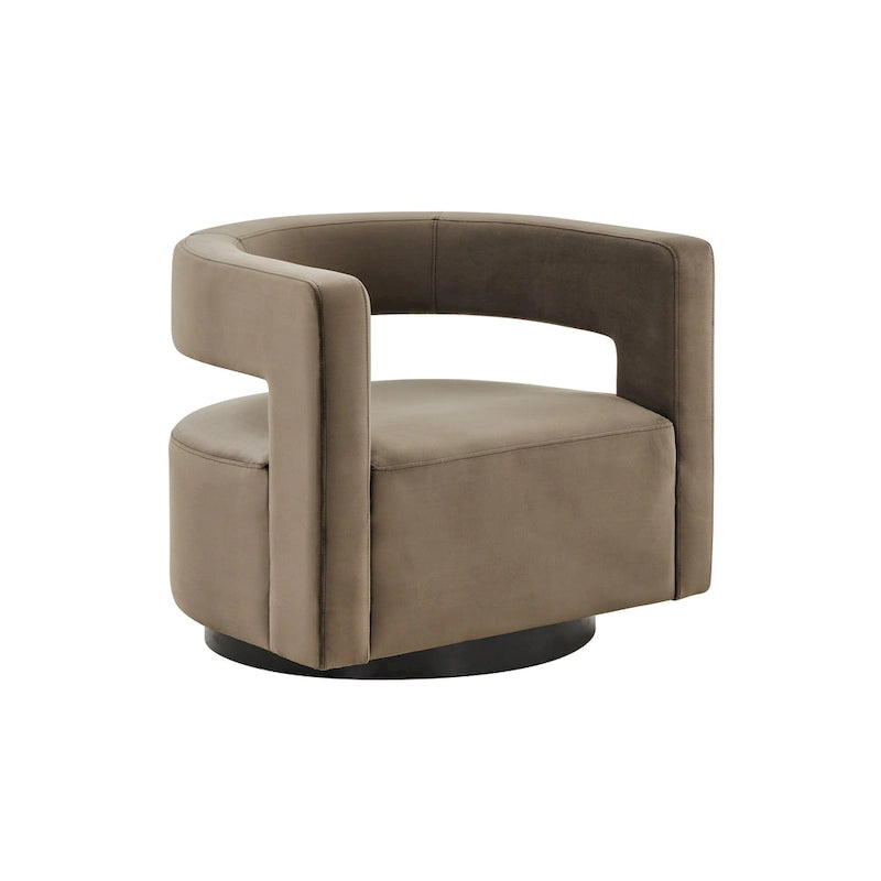 Chaise pivotante – Ivoire/Noir, Marron foncé, Gris clair, Gris foncé/Noir – 1 place