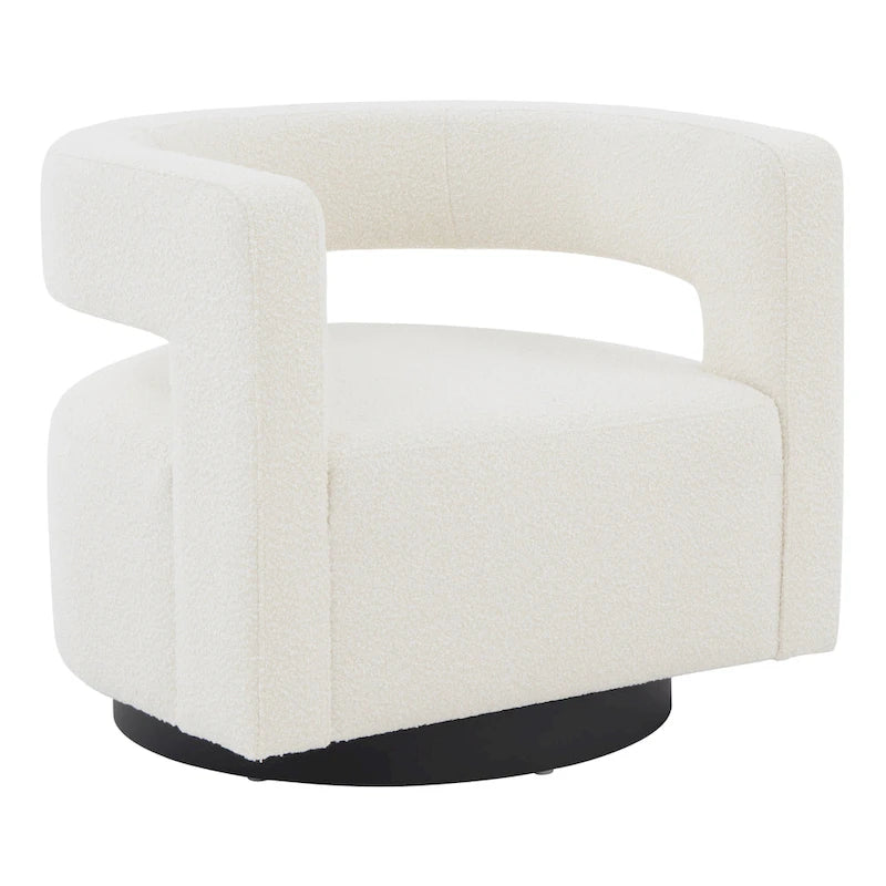 Chaise pivotante – Ivoire/Noir, Marron foncé, Gris clair, Gris foncé/Noir – 1 place
