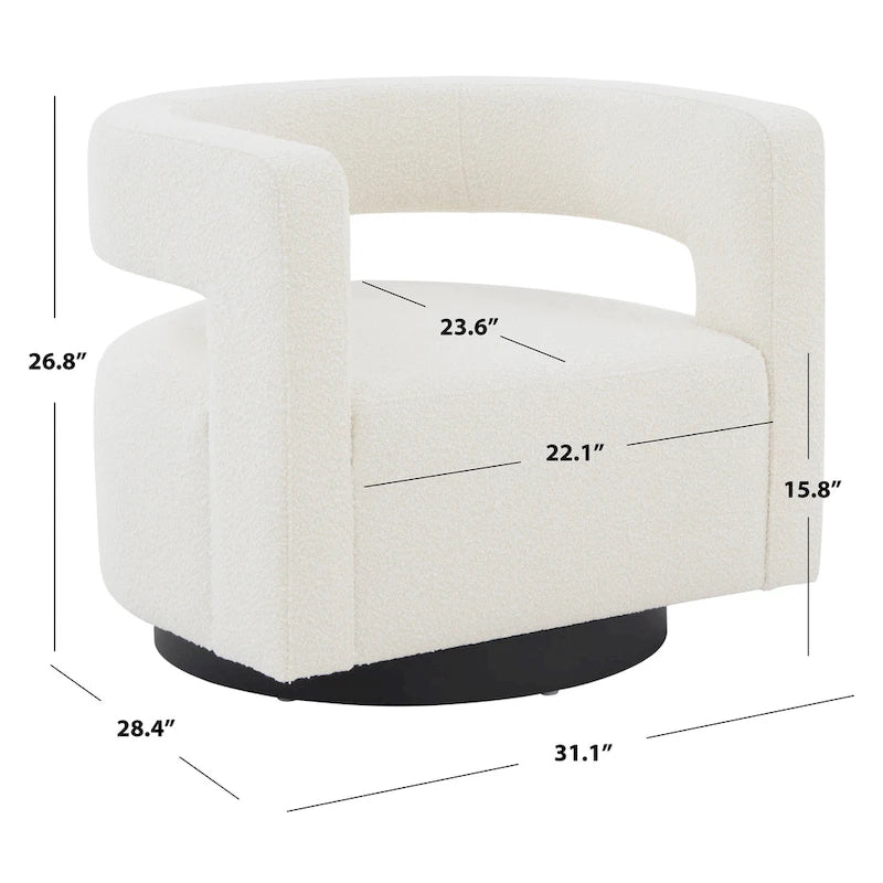 Chaise pivotante – Ivoire/Noir, Marron foncé, Gris clair, Gris foncé/Noir – 1 place