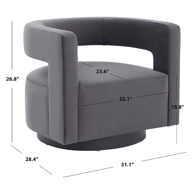 Chaise pivotante – Ivoire/Noir, Marron foncé, Gris clair, Gris foncé/Noir – 1 place