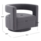 Chaise pivotante – Ivoire/Noir, Marron foncé, Gris clair, Gris foncé/Noir – 1 place