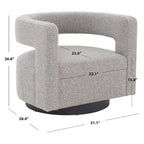 Chaise pivotante – Ivoire/Noir, Marron foncé, Gris clair, Gris foncé/Noir – 1 place