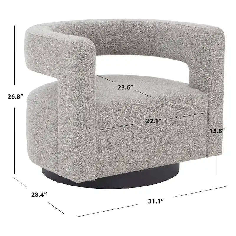 Chaise pivotante – Ivoire/Noir, Marron foncé, Gris clair, Gris foncé/Noir – 1 place