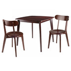 Ensemble table à manger ronde et chaises en noyer, bois massif, 2 personnes (3 pièces) / 4 personnes (5 pièces)