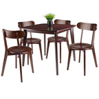 Ensemble table à manger ronde et chaises en noyer, bois massif, 2 personnes (3 pièces) / 4 personnes (5 pièces)
