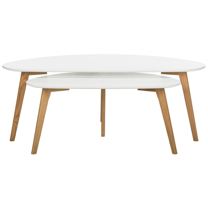 Table basse double blanche – 119 cm (L) x 61 cm (P) x 46 cm (H)