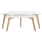 Table basse double blanche – 119 cm (L) x 61 cm (P) x 46 cm (H)